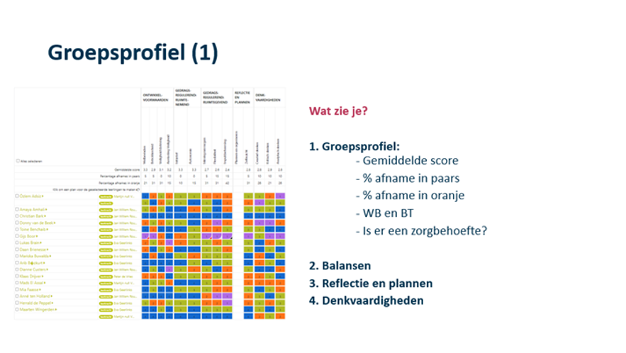 Voorbeeld van aandachtspunten in een analysegesprek op groepsniveau en leerlingniveau.